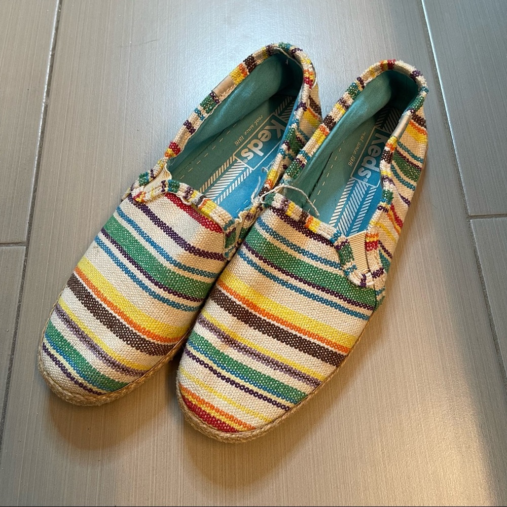 KEDS Multi Coloured Espadrilles slip-on Colourful Stripes 8.5
